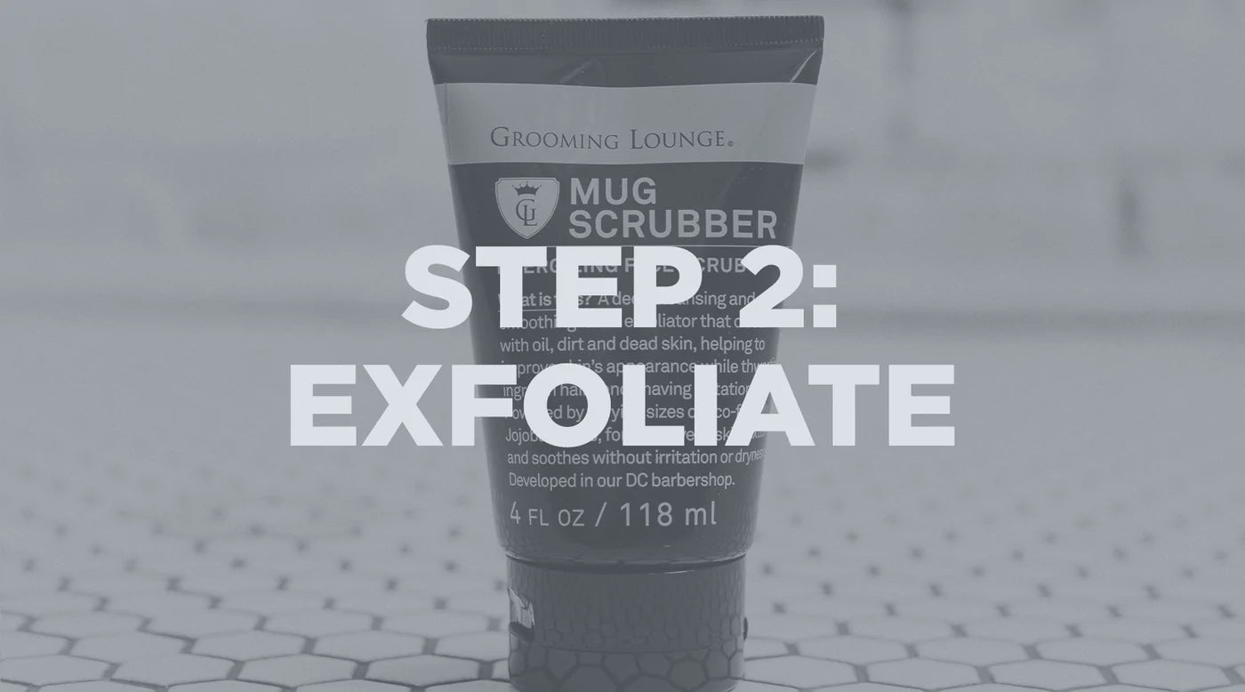 grooming lounge mug scrubber skin exfoliator