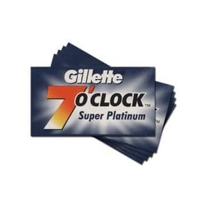 Gillette 7 O'Clock Super Platinum Double-Edge Blades (Black) -- 5 Blade Pack
