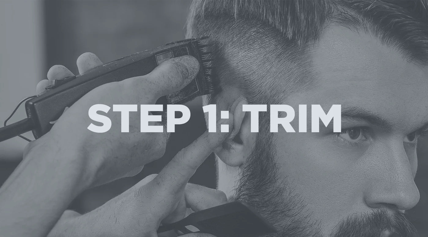 man getting hair trimmed
