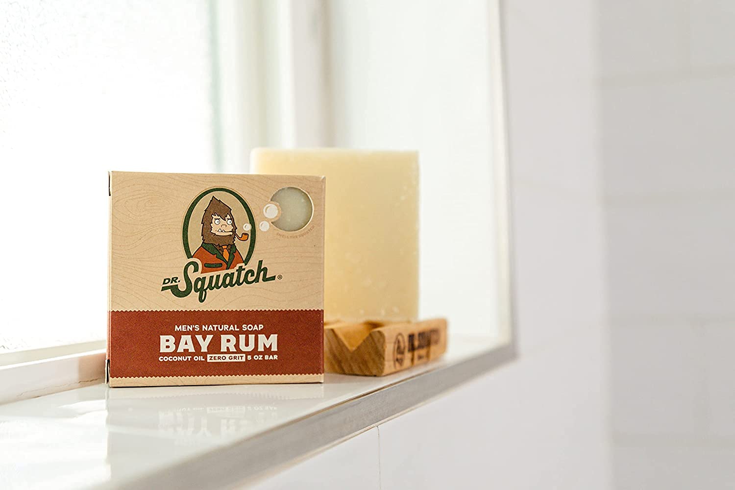 New! Dr. Squatch BAY RUM Premium Candle With Bay Rum Soap Bar, Dr Squatch  Sticker and Burlap Bag!
