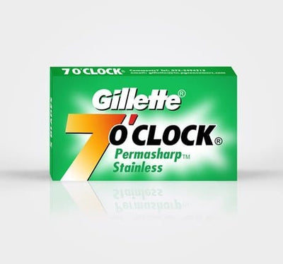 Gillette 7 O'clock Super Stainless Double-Edge Razor Blades (Green) - 5 Blade Pack