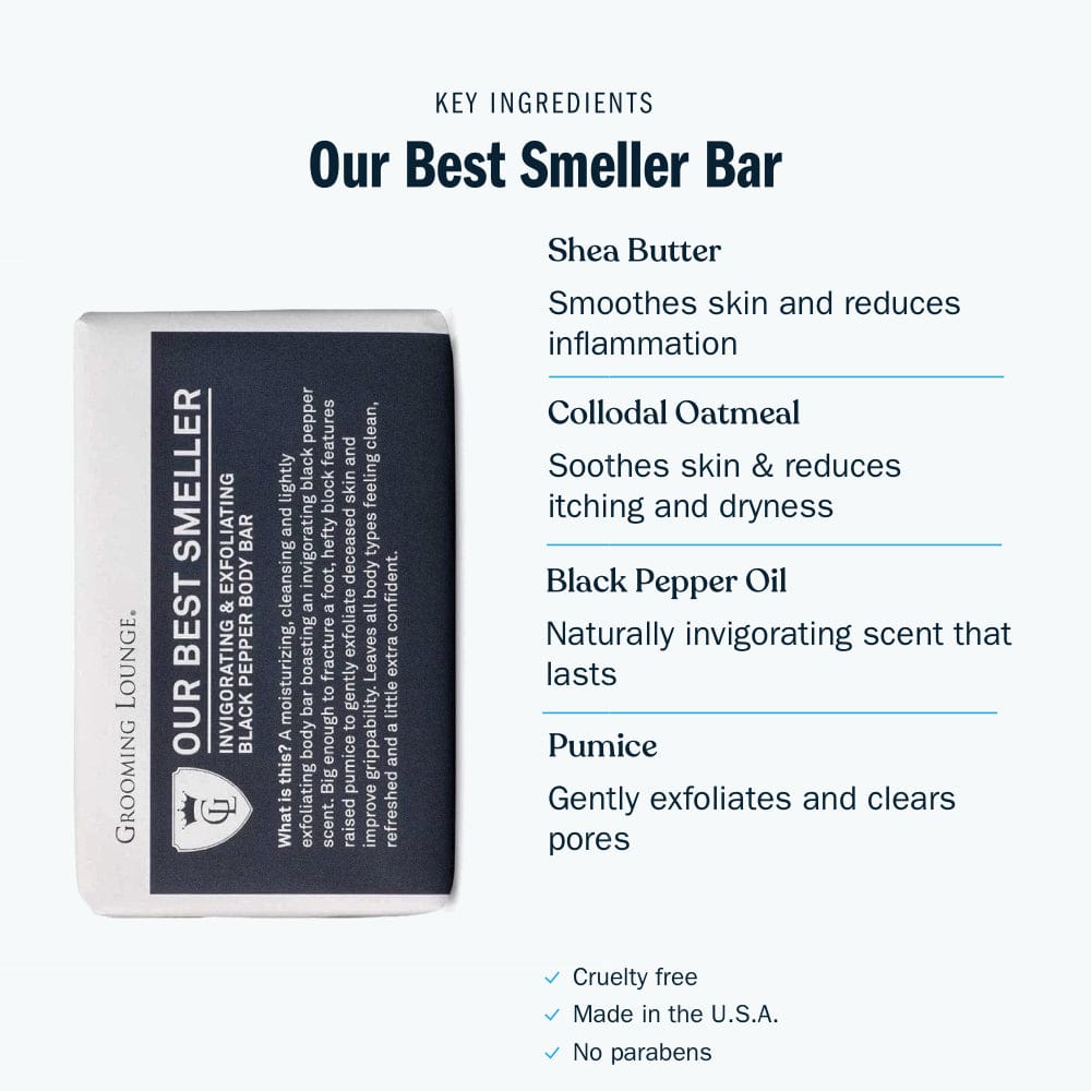 Grooming Lounge Our Best Smeller Exfoliating Body Bar - Black Pepper Body Bar For Men