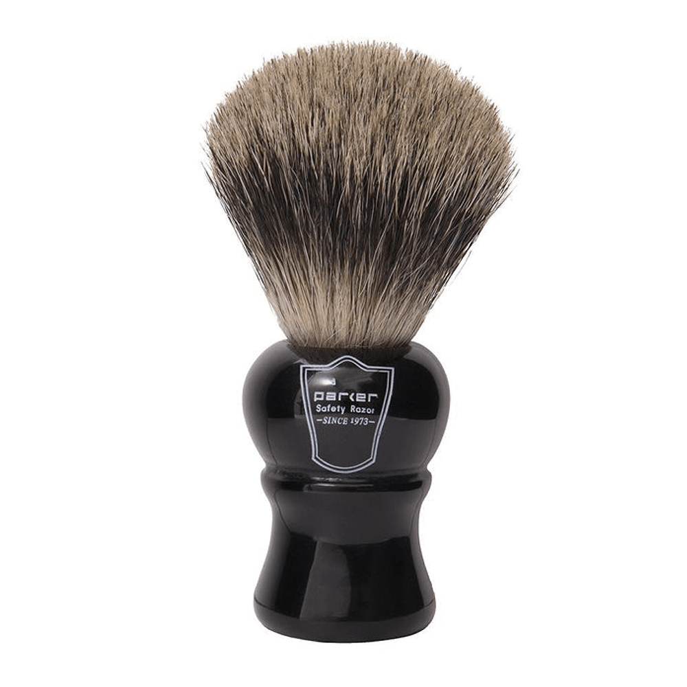 Parker Ebony Handled Pure Badger Shaving Brush