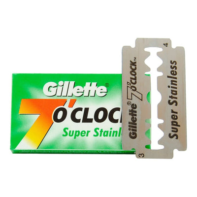 Gillette 7 O'clock Super Stainless Double-Edge Razor Blades (Green) - 5 Blade Pack