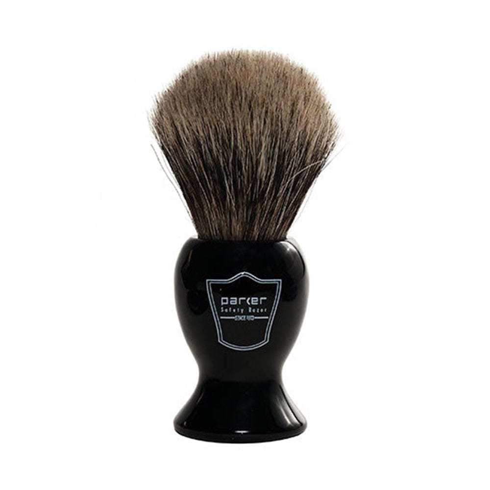 Parker Black Handled Pure Badger Shaving Brush